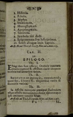 Cap. III. De Epilogo.