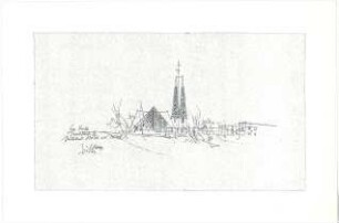 Gsaenger, Gustav; München - Bogenhausen; Ev. Kirche, Parkstadt III. - Ansicht