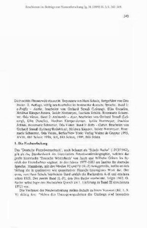 Rezension von: Deutsches Fremdwörterbuch. 2. A., völlig neu bearbeitet im Institut für deutsche Sprache, Band 1-3