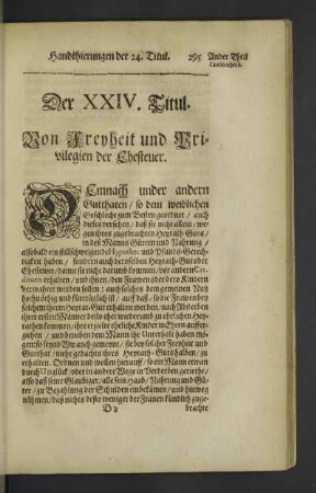 Der XXIV. Titul.