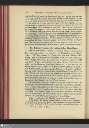 III. Moment-Camera mit veränderlicher Einstellung