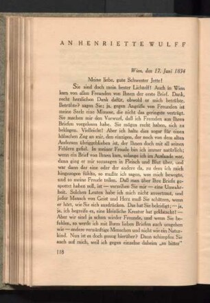 An Henriette Wulff [1834]