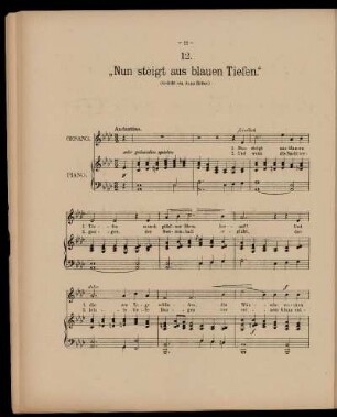"Nun steigt aus blauen Tiefen"
