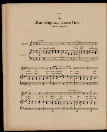 "Nun steigt aus blauen Tiefen"