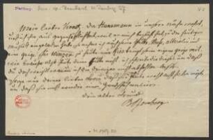 Brief an Johann Wilhelm Krautz : o.D.