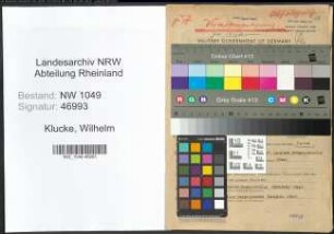 Entnazifizierung Wilhelm Klucke , geb. 05.04.1893 (Landwirt)