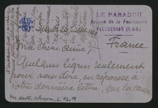 Brief an Lilli Lehmann : 24.07.1899