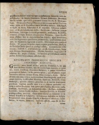 Guilielmus Fridericus Kroeber Goernitio Misnicus.
