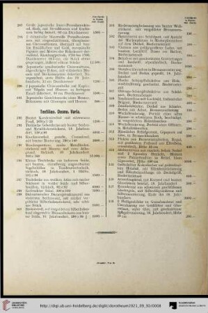 Textilien, Dosen, Varia (Nr. 292-318)