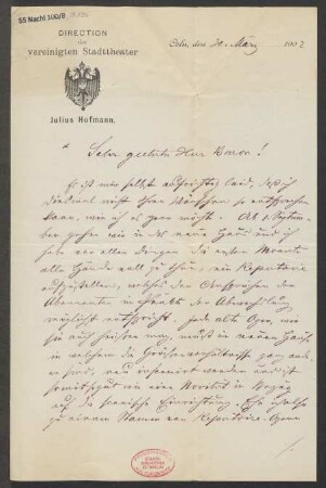 Brief an Karl von Kaskel : 30.03.1902