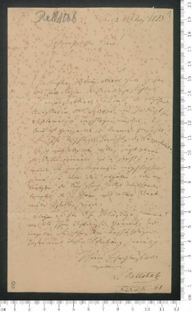 Brief von Ludwig Rellstab an Adelbert von Chamisso