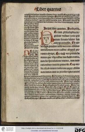 Incipit liber quartus, prosa prima.