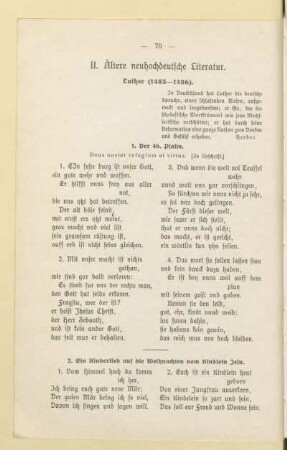 II. Ältere neuhochdeutsche Literatur