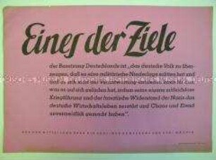 Maueranschlag mit Zitat aus der Erklärung der Alliierten zur Potsdamer Konferenz
