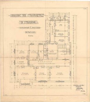 ohne Verfasserangabe; Straubing (Bayern); Zuchthaus - Wohngebäude A., Direktion (Grundriss OG)