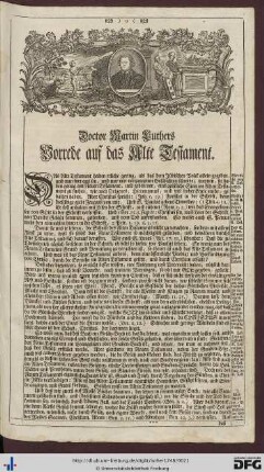 Doctor Martin Luthers Vorrede auf das Alte Testament.