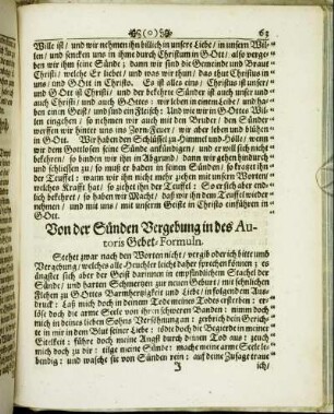Von der Sünden Vergebung in des Autoris Gebet-Formuln.