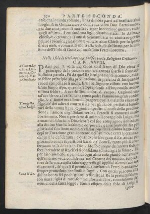 Cap. XXVIII. Nelle Isole di Gotò, opera, e patisce per la Religione Cristiana