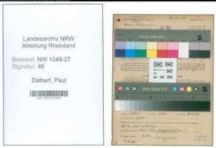 Entnazifizierung Paul Dalbert , geb. 01.11.1910 (Angestellter)