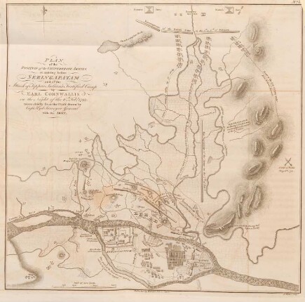 Plan of the position of the Conferderate Armies on arriving before Seringapatam ...