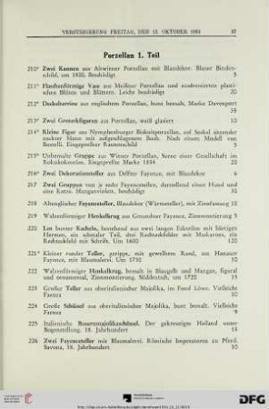 Porzellan 1. Teil (Nr. 210-252)