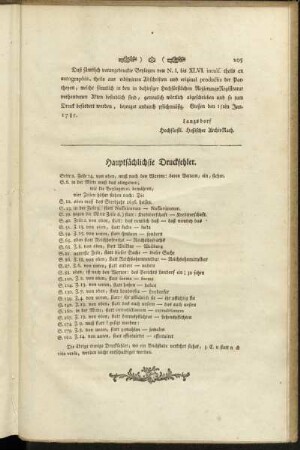 Hauptsächlichste Druckfehler.