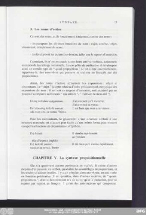Chapitre V. La syntaxe propositionnelle