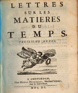 Lettres sur les matières du temps. 3. 1690