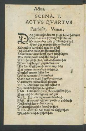 Scena. I. ... Parrhesia, Veritas.