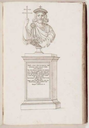 Bildnisbüste des byzantinischen Kaisers Theophilos, in: Series continuata omnium Imperatorum [...], Bd. 3, Bl. 42