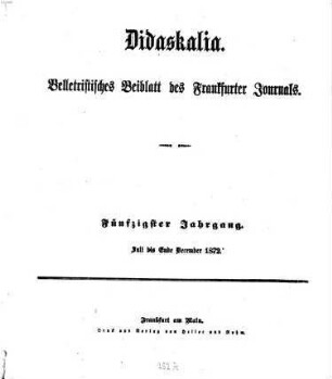 Didaskalia. 1872,7/12 = Jg. 50