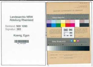 Entnazifizierung Egon Koenig , geb. 02.12.1909 (Hauderer)