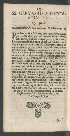 SS. Gervasius & Protasius. MM.
