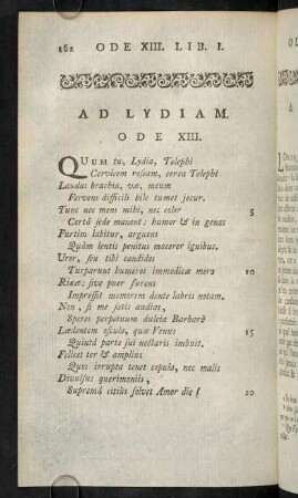 162-167, Ad Lydiam. Ode XIII.; Remarques Sur L'Ode XIII.; Notes Sur L'Ode XIII.