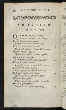 162-167, Ad Lydiam. Ode XIII.; Remarques Sur L'Ode XIII.; Notes Sur L'Ode XIII.