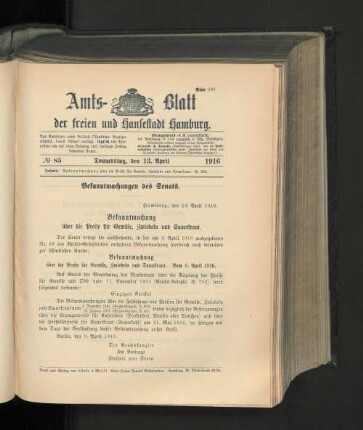 No. 85, 13. April 1916
