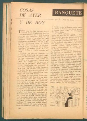 Banquete : Cosas de ayer y de hoy