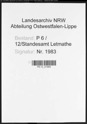 Namensverzeichnis Letmathe, Todesfälle