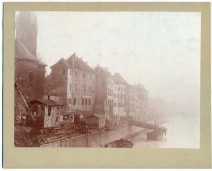 Rheinansicht Krämer Straße, Rückansicht und Lambertuskirche, Düsseldorf
