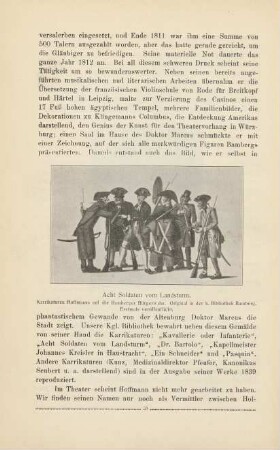 Acht Soldaten vom Landsturm. Karrikaturen Hoffmanns auf die Bamberger Bürgerwehr ...