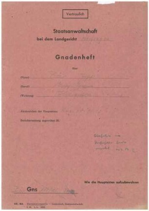 Wagner, Georg, Oberpostinspektor, Sulz: Gnadenheft Josef Bär Gns 110/48
