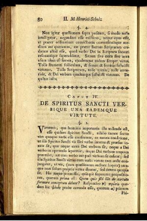 Caput IV. De Spiritus Sancti Verbique Una Eademque Virtute.
