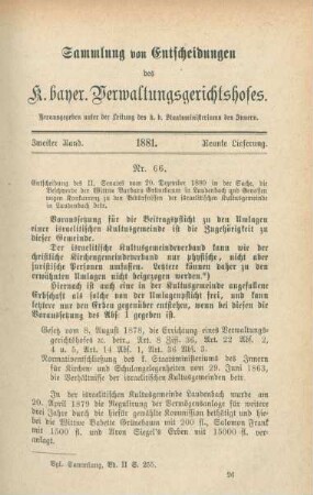 Zweiter Band. 1881. Neunte Lieferung. - Nr. 66. - Nr. 76.
