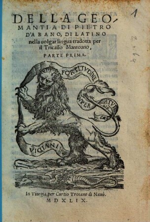 Della Geomantia, 1