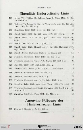 Eigentlich Hinterortische Linie (Nr. 769-786)