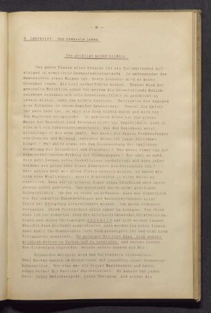 8. Lehrbrief. Das bewusste Leben. Das geistige Selbstbildnis.