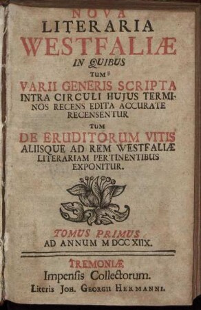 1: Nova Literaria Westfaliae