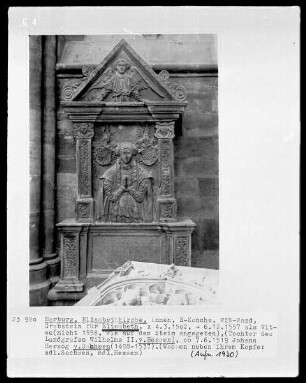 Grabstein für Elisabeth, Tochter Landgrafen Wilhelms II. von Hessen, Herzogin von Sachsen (1502-1557)