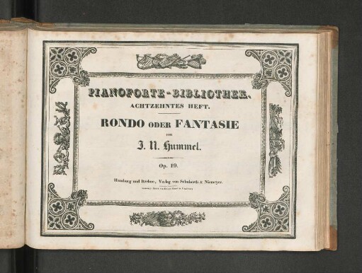 1.1830, 18: Rondo oder Fantasie : Op. 19: Pianoforte-Bibliothek