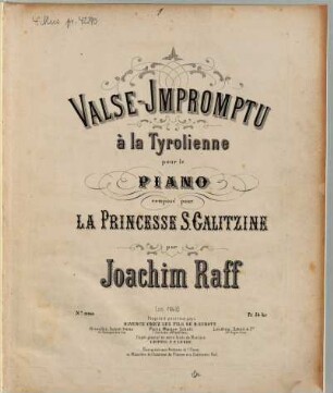 Valse-Impromptu à la Tyrolienne : pour le piano